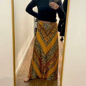 Free People satin maxi skirt